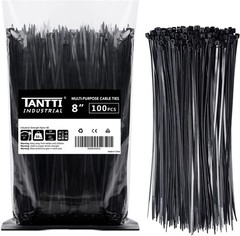 Zip Ties 8 inch Black Zip Ties with 50 Pounds Tensile Strength,Cable Ties,100…