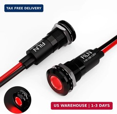 2PCS 12mm (1/2″) Red LED indicator Light Waterproof Metal Signal Lamp 110V 120V