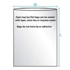 200 – 12×15 Clear Poly Plastic Bags Packaging Shipping Lay-flat Baggie 1 Mil FDA