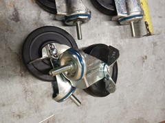 3.75″ Rubber Wheel Stem Type Swivel Casters – Pack of 4 – New Other