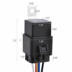 MICTUNING 5pc Waterproof 12V Auto Relays 5-Pin SPDT Relay 14AWG Hot Wire Harness