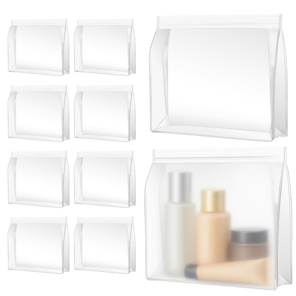 30 Pack Mini Clear Makeup Bag Organizer Cosmetic Zipper Pouch TSA Frosted