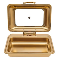 Gold 9QT Roll Top Chafing Dish Buffet Set Stainless Steel with Fuel Holder Home~