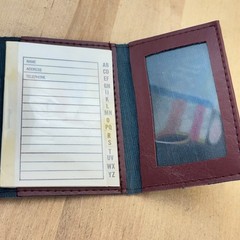 Vintage Genuine Red Brown Leather Personal Wallet Notepad Address Book, 4″