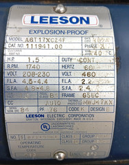 Leeson 111941.00 Explosion Proof Motor A6T17XC24F 1.5 HP 1740 RPM 208-230/460 V