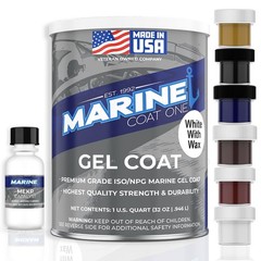 White Gel Coat with Wax & MEKP Catalyst, 6 Color Tints, Fiberglass Repair Kit (1