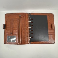 Franklin Covey Full Grain Italian Leather 7 Ring Binder Chestnut Brown Vintage