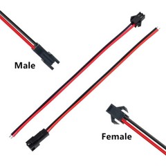 2-Pin For JST SM Plug Male+Female Connector 22 AWG 10CM Electrical Cable Wire