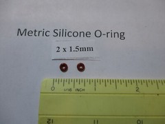 2mm ID x 5mm OD x 1.5mm thick SILICONE O-ring. Quan 2.