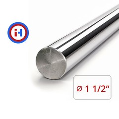 Induction Hardened Chrome Plated Steel Rod – 1 1/2″ Dia x 36″ length, 1045 steel