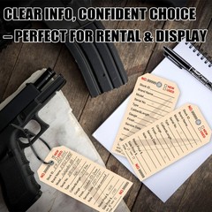 100 PCS Gun ID Tags Rifle Identification Tags with 100 Adjustable Wire Ties N…
