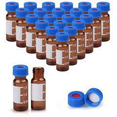 2mL Autosampler Vials 1000pcs, 9-425 Amber Borosilicate Glass with Caps for HPLC