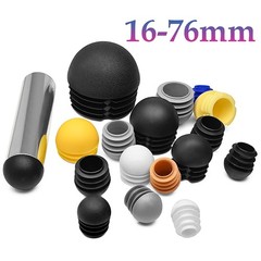 Domed Round Plastic Blanking Plugs Bungs End Caps Tube Pipe Inserts Black/White