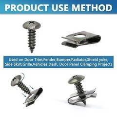 160Pcs Automotive U Clip with Self Tapping Screw in Low Carbon Material for Auto