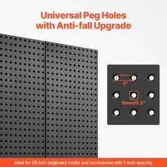 VEVOR Metal Pegboard Panels 2 Pcs 24″ x 12″ Wall Organizer for Garage Storage