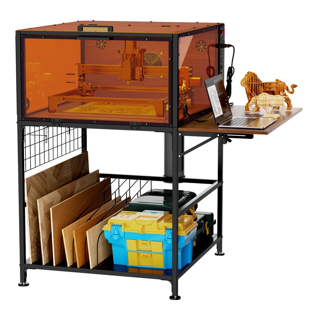 Laser Engraver Enclosure Cabinet with Exhaust Fan 6000RPM & Foldable Panel