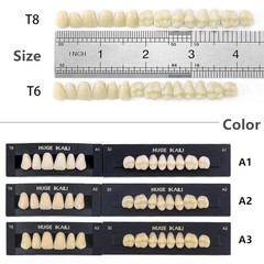 8 Type Dental Acrylic Resin Denture False Teeth Upper Lower Full Set A1/A2/A3