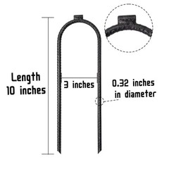 Heavy Duty U-Shaped Rebar Stakes 10″x3″ – Ground Anchor for Trampoline, Garden,