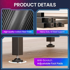 Gaming Desk with Power Outlet & LED Light 44 Inch Computer Office Desk with Hook