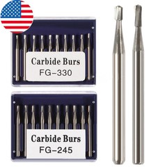 Dental Carbide Burs FG 330 / FG 245 Burs High Speed Friction Grip Pear