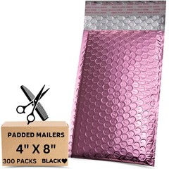 kettleband Size 4″ X 8″ 300 Pack-Metallic Bubble Mailers 7 Colors option #000