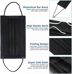 100 Pack Medical Grade Black Disposable Face Masks, ASTM Level 2, Protective …