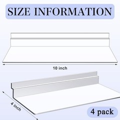 4 Pack 4 x 10 Inch Slatwall Shelves Hanging Accessories Clear Slatwall Shelf …