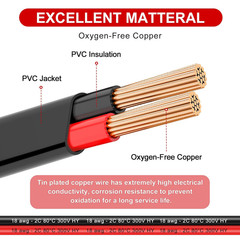 18 Gauge 2 Conductor PVC Wire 100FT 18/2 Low Voltage Copper Cable Outdoor