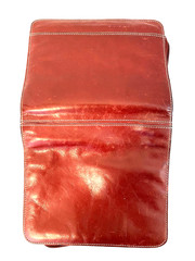 FRANKLIN COVEY Red Leather Zippered Compact Binder