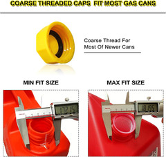 4 Pack Gas Can Cap Replacement High Compatibility, Fits Most 1/2/3/5/10 Gallon G