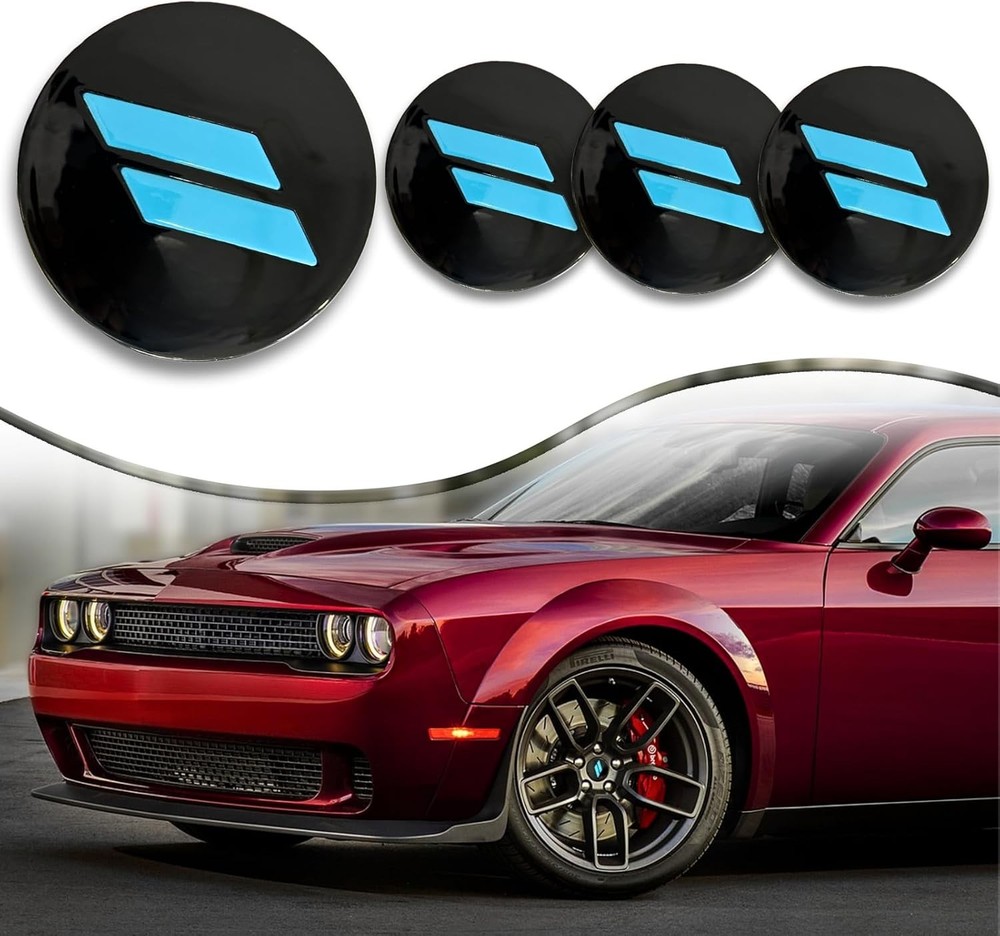 4PCS 63mm=2.5 inch Slash Wheel Center Cap Covers Fit for Dodge Charger Durango D
