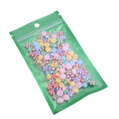100x Matte Clear & Green Mylar Zip Lock Bags w/ Hang Hole 12x20cm 4.75×7.75in