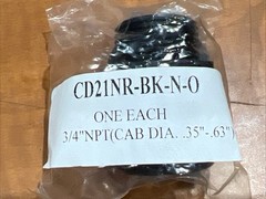 🔥HUMMEL CD21NR-BK-N-O Strain Relief Cord Grip, New, Free shipping 🇺🇸