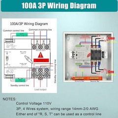 Automatic Transfer Switch 100 Amp 3 Pole for Home Generator 240V 24,000W