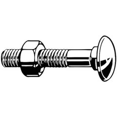 Carriage Bolt, Square Neck, M10x1.50, 35 Mm L, Steel, Class 4.6, Zinc Plated,