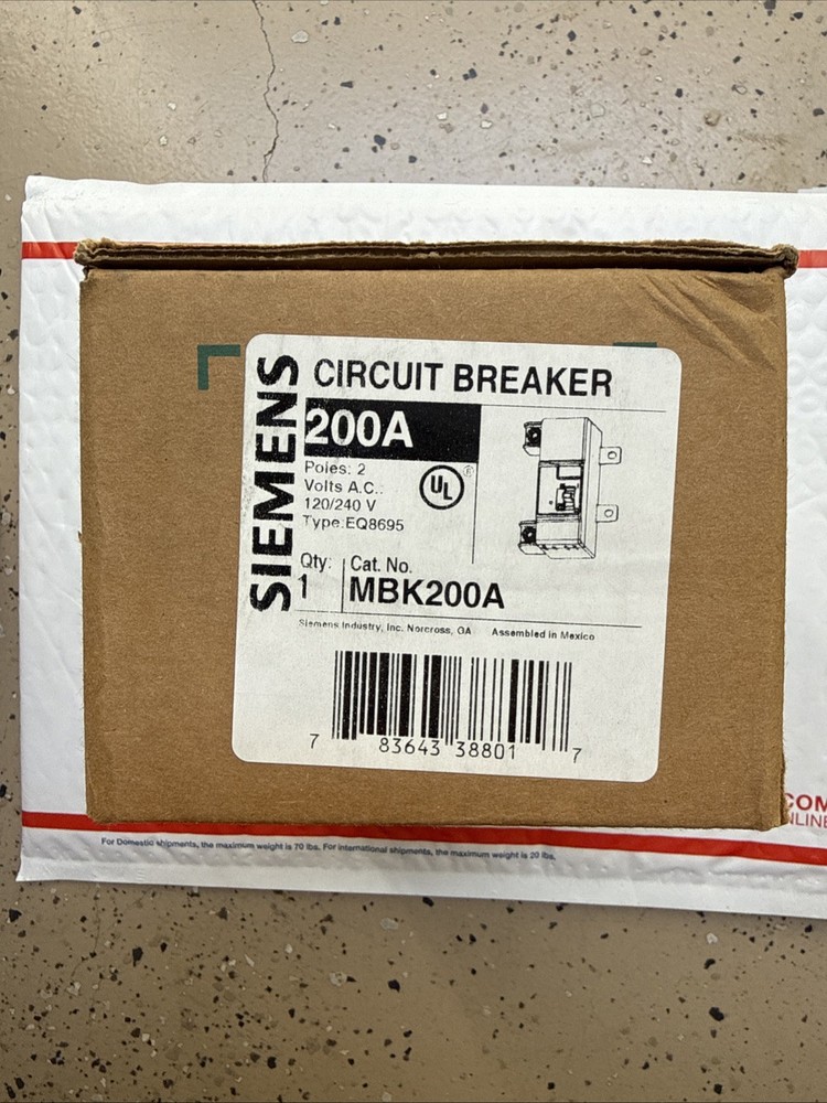 Siemens MBK200A 200A Residential Circuit Breaker BRAND NEW FAST DROP OFF