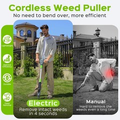 Weed Puller Tool, 21V Powerful Garden Tools Electric Weeding Tool with 2.0Ah …
