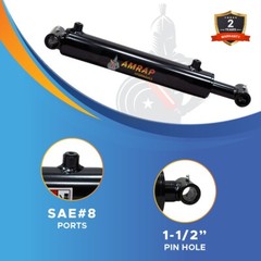 4×24 Hydraulic Cylinder 4″ Bore 24″ Stroke Welded Cross Tube Double Acting (New)