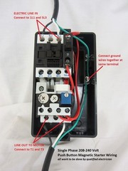 3HP Single 1 Phase or 5HP 3 Phase Magnetic Starter Motor Control 208-240V