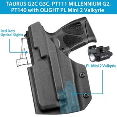Kydex IWB Holster Fits Taurus G3C / G2C/ PT111 G2/ PT140/ G3C Toro with Oligh…