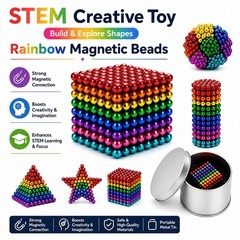 Adult 18+ 512Pcs 3MM Magnetic Beads Creative Building Desk Sculpture Metal Gift