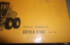 KOMATSU GD705A-4 MOTOR GRADER OPERATION & MAINTENANCE MANUAL BOOK S/N 31001-UP