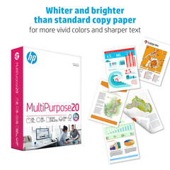 HP Multipurpose20 Printer Paper 8.5×11 20 lb 96 Bright 5 Reams