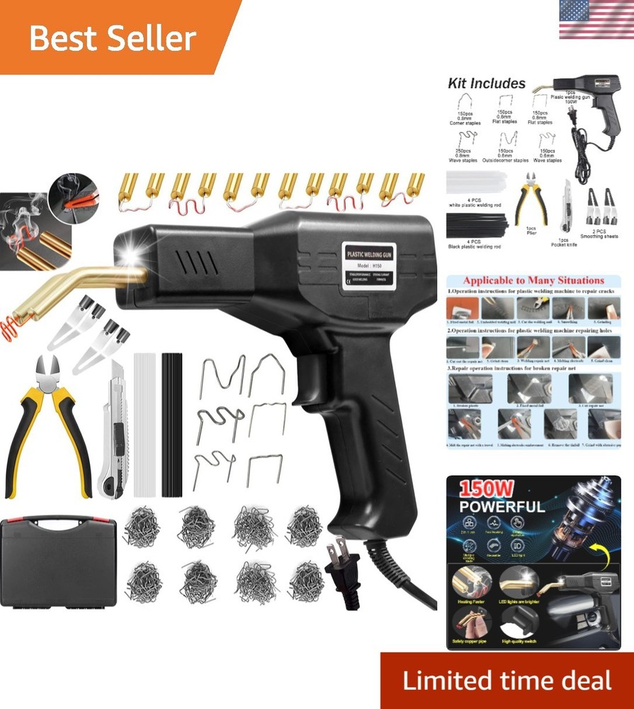 Portable 150W Plastic Welder with 1000 Staples – Perfect for Bumper Repairs
