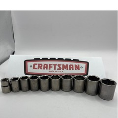 Craftsman 10pc Metric 6 Point Socket Set 10mm-19mm 3/8 Drive Made in USA Vintage