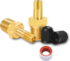 1/4″ NPT Tank Valve, Anti-Corrosion Brass Schrader Valve with 1/4″ Male NPT,U…
