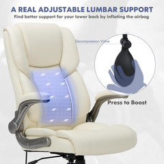 Leather Executive Office Chair- High Back Home Computer Desk Chair with Padded F