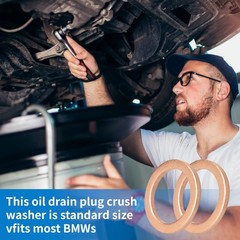 M12 Copper Oil Drain Plug Crush Washer Gasket Fits for BMW, M12 x 17 x 1.5, 10Pa