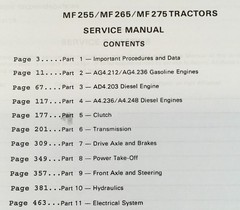 Massey Ferguson Mf 255 Tractor Operators Owners Service Repair Parts Manuals