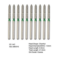 Dental Burs Diamond FG High Speed Round End Taper Ball Football Cylinder Coarse